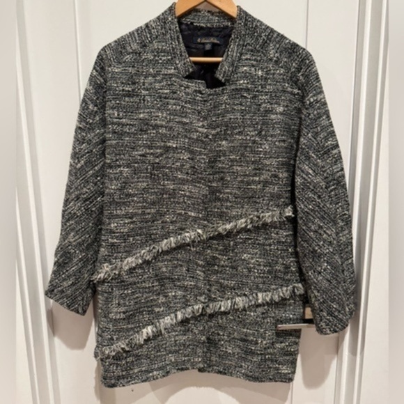 Brooks Brothers Tweed jacket gray black white size 8 academia scholar preppy - Picture 1 of 5